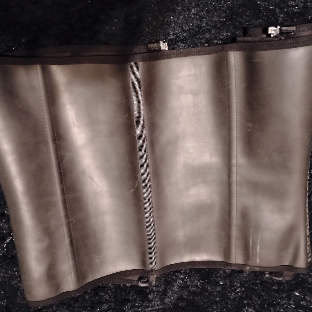 Black Rubber Waist Trainer Corset